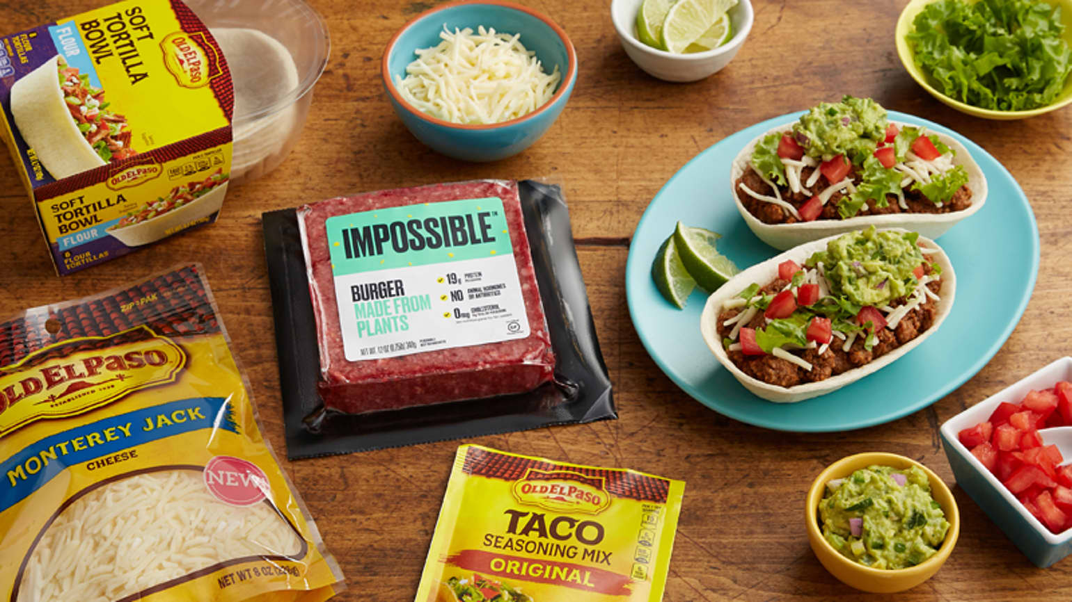 Impossible™ Taco Bowls with Fresh Guacamole